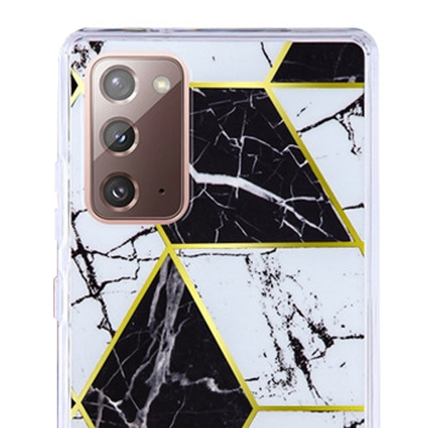 Marble Black White Shapes Hybrid Case Samsung Note 20