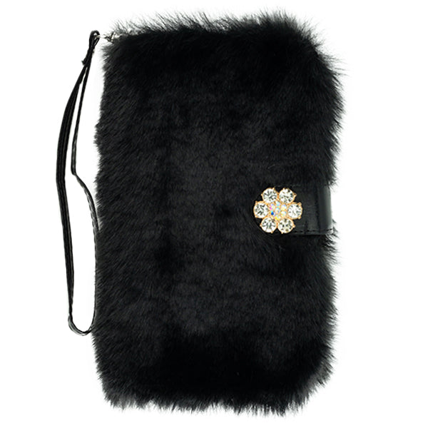 Fur Black Wallet Detachable S8 Plus