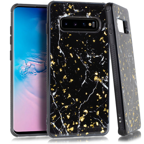 Marble Flake Black Case Samsung S10 Plus - Bling Cases.com