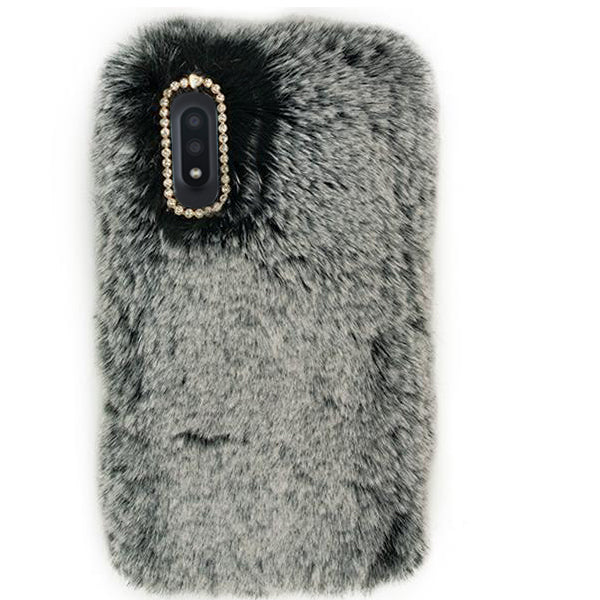 Fur Black Case Grey Samsung A01