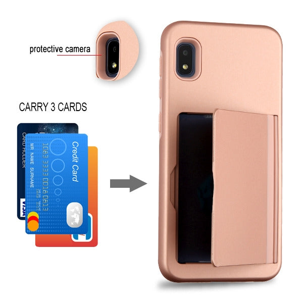 Back Card Case Rose Gold Samsung A10E - Bling Cases.com