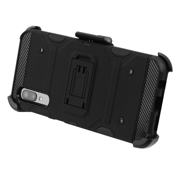 Military Grade Holster Black Case Samsung A20 - Bling Cases.com