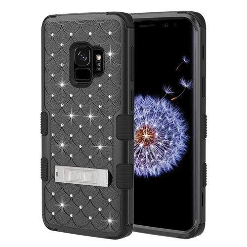 Bling Hybrid Kickstand Case Black Samsung S9 - Bling Cases.com