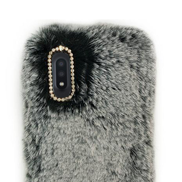 Fur Black Case Grey Samsung A01