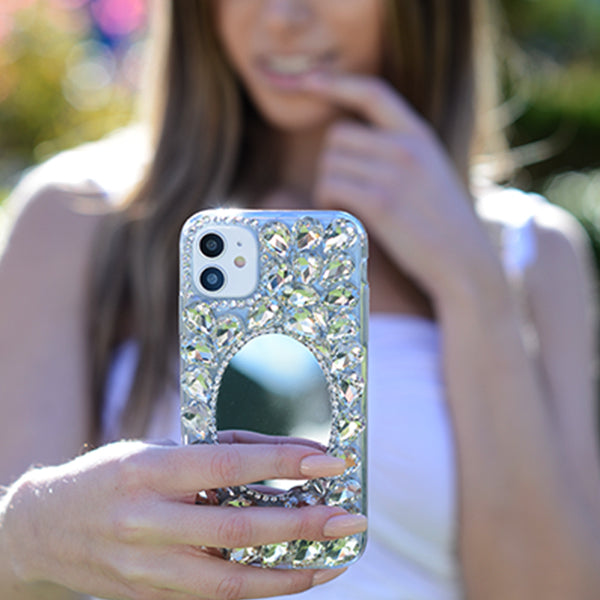 Handmade Bling Mirror Silver Case Samsung A20