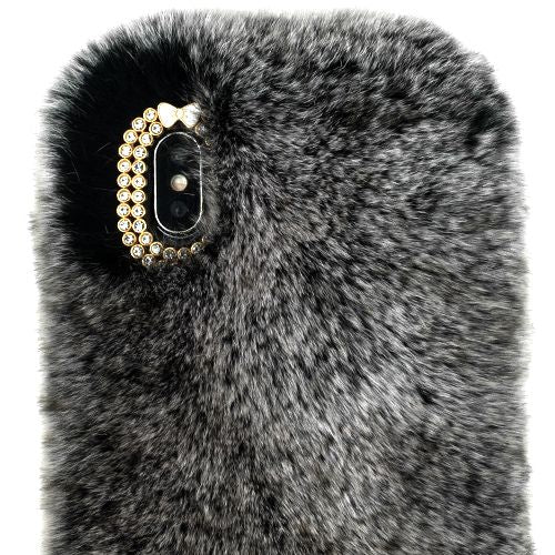 Fur Case Grey Iphone 10/X/XS - Bling Cases.com