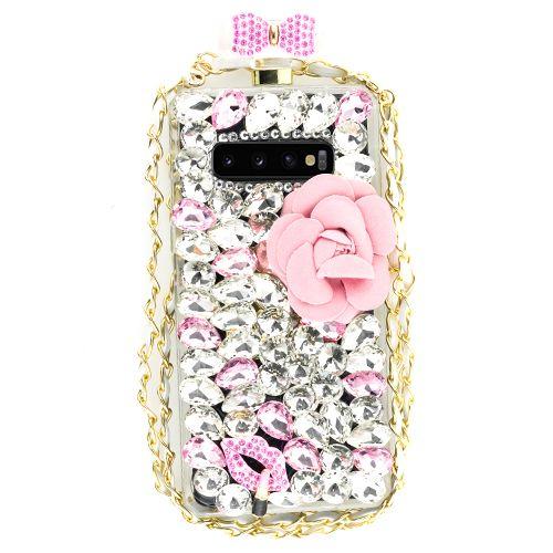 Handmade Pink Flower Bottle Case Samsung S10