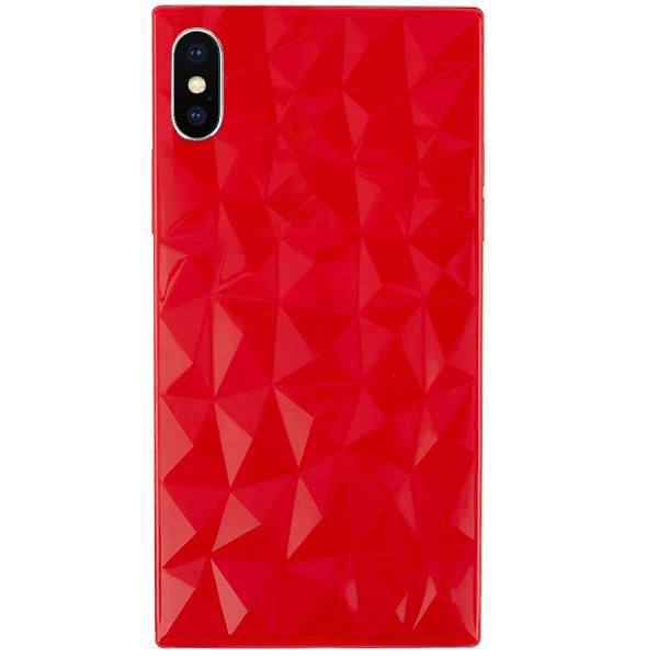 Square Box Triangle Tpu Skin Red Case Iphone XS MAX