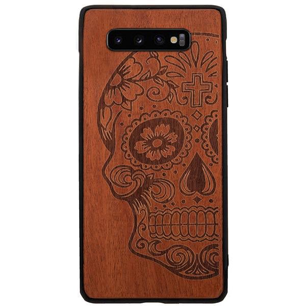 Real Wood Skull Samsung S10 Plus