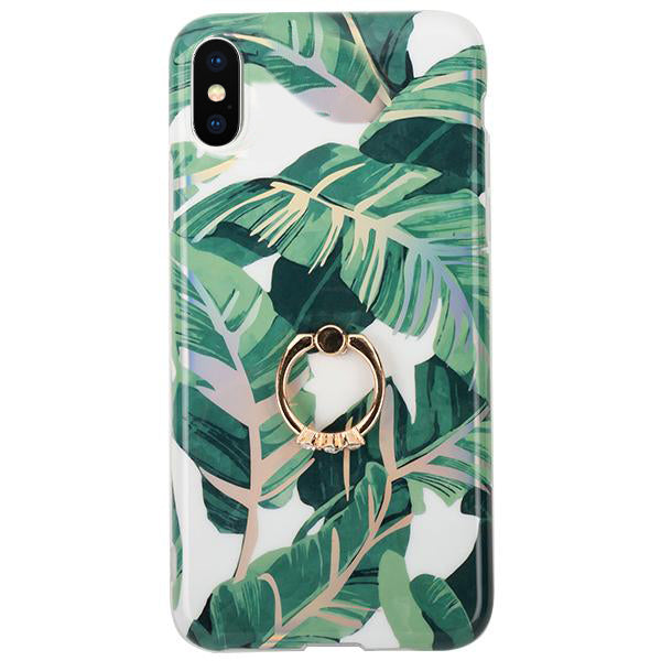 Green Leaves Ring Case Iphone XS MAX