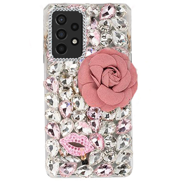 Handmade Bling Pink Flower Case Samsung A52 5G