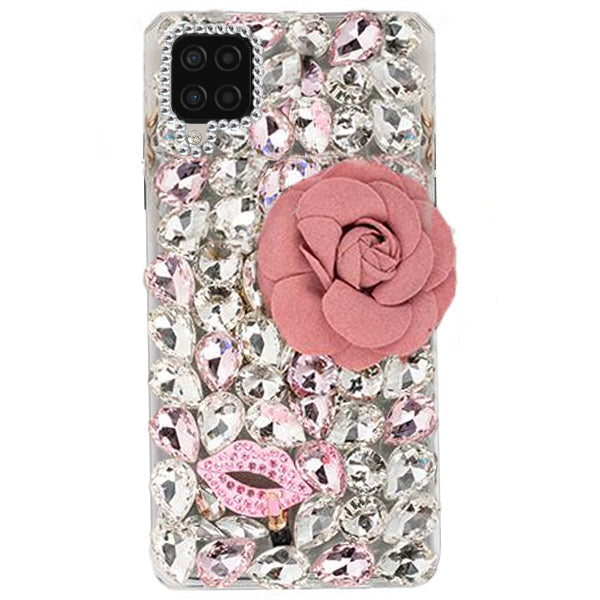Handmade Bling Pink Flower Case Samsung A12