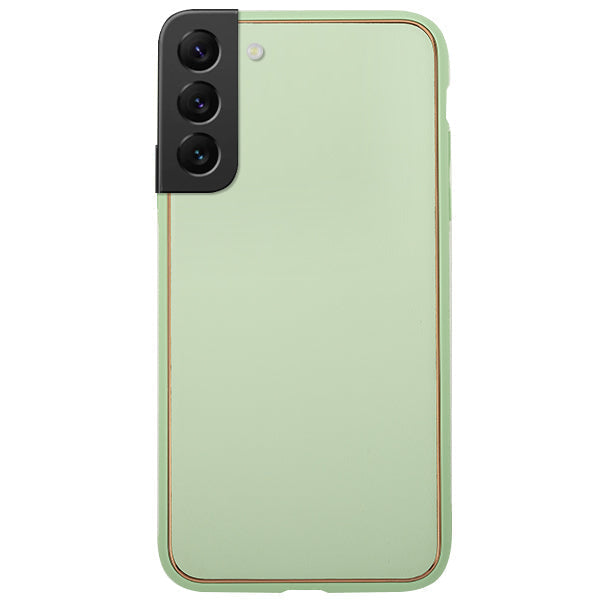 Leather Style Mint Green Gold Case Samsung S22
