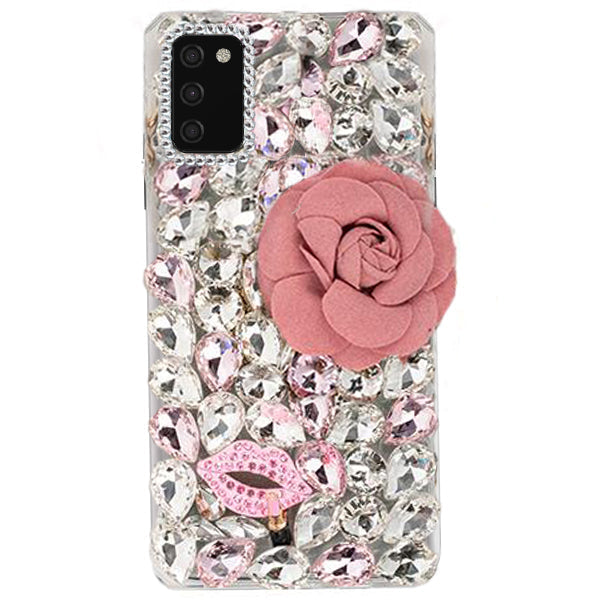 Handmade Bling Pink Flower Case Samsung A0S2