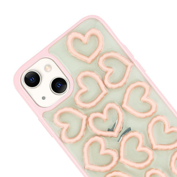 3D Hearts Pink Case Iphone 13 Mini