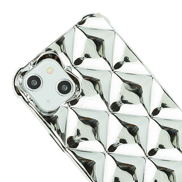 Plush Chrome Tpu Skin Case Silver Iphone 13