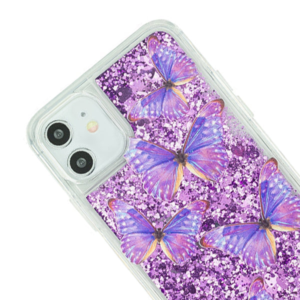 Butterflies Purple Liquid Case Iphone 11