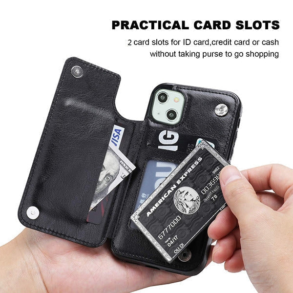 Back Book Card Case Black Iphone 13 Mini