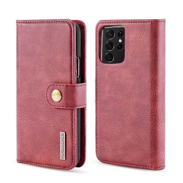 Detachable Ming Burgundy Wallet Samsung S21 Ultra