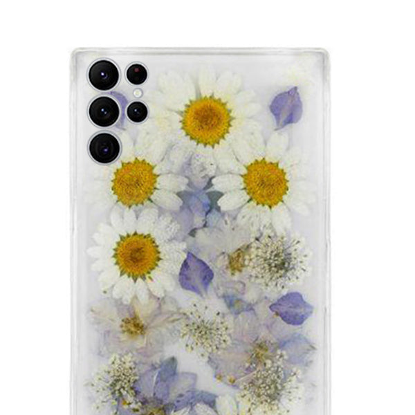 Real Flowers Purple Case Samsung S22 Ultra
