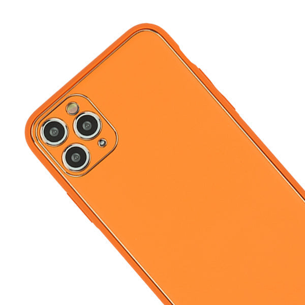 Leather Style Orange Gold Case Iphone 11 Pro