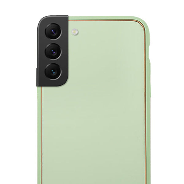 Leather Style Mint Green Gold Case Samsung S22