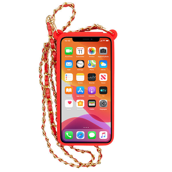 CrossBody Silicone Pouch Red Iphone 11 Pro