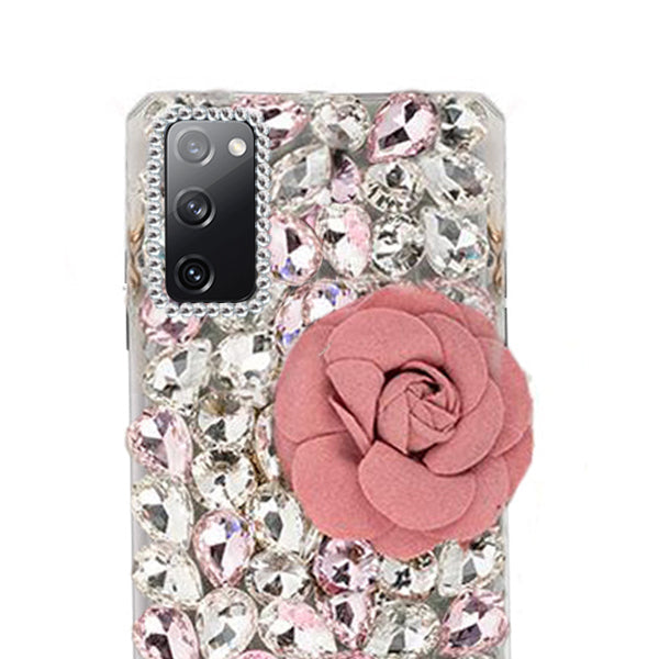Handmade Bling Pink Flower Case Samsung S20 FE