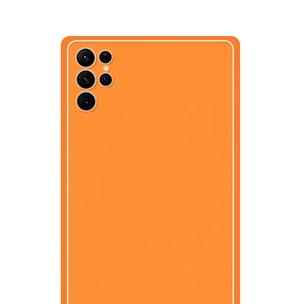 Leather Style Orange Gold Case Samsung S22 Ultra