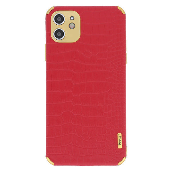 Reptile Style Red Gold Trim Case Iphone 11