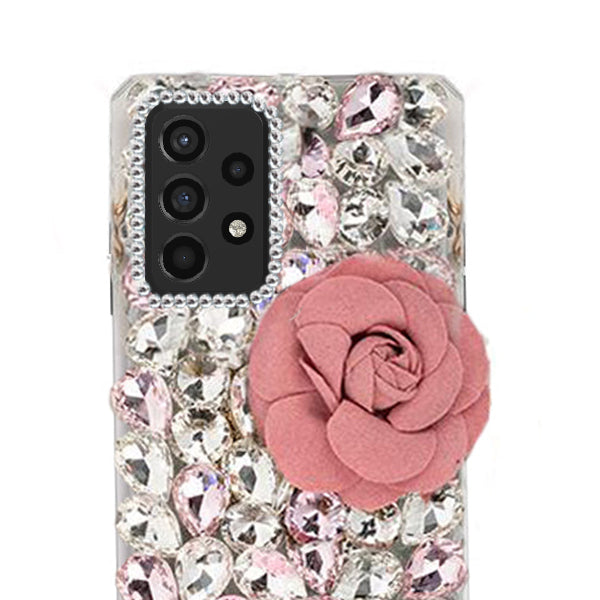 Handmade Bling Pink Flower Case Samsung A52 5G