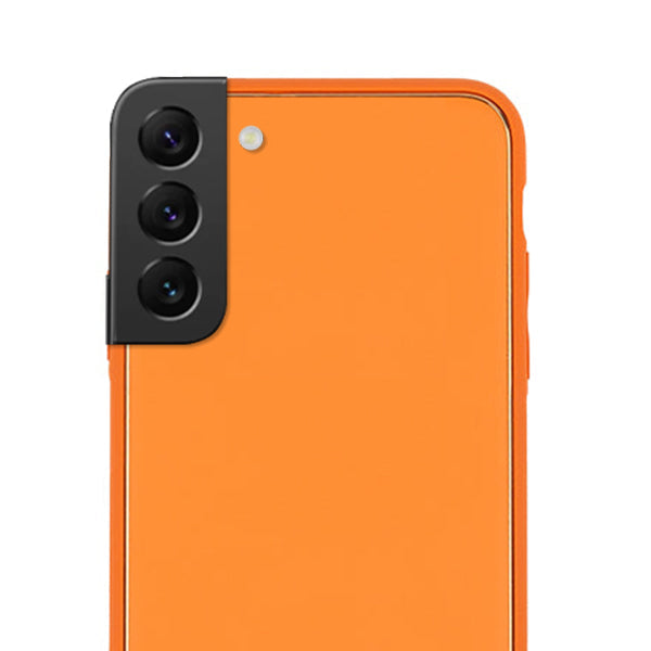 Leather Style Orange Gold Case Samsung S22 Plus