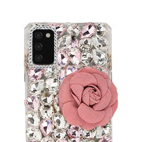 Handmade Bling Pink Flower Case Samsung A0S2