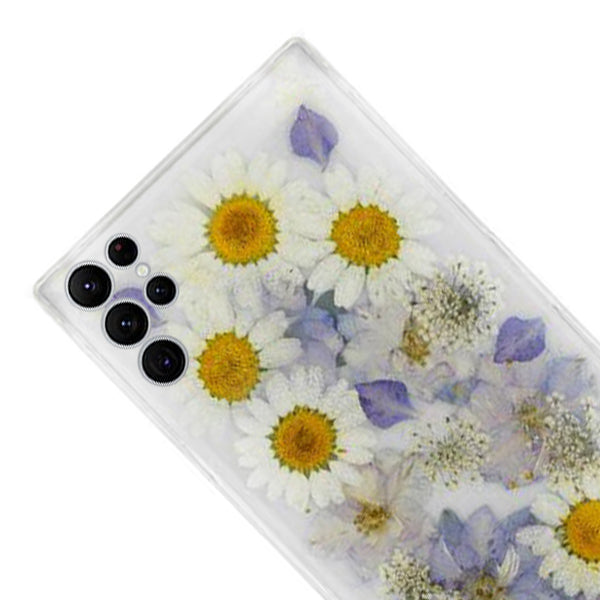 Real Flowers Purple Case Samsung S22 Ultra