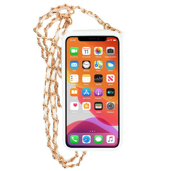 CrossBody Silicone Pouch White Iphone 12/12 Pro