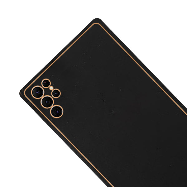 Leather Style Black Gold Case Samsung S22 Ultra