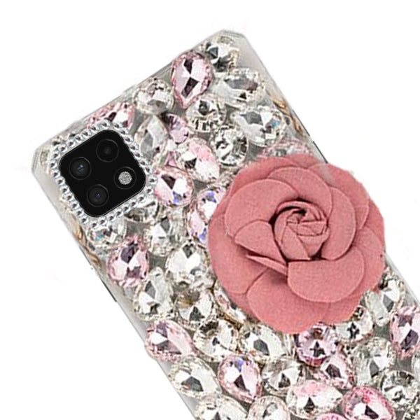 Handmade Bling Pink Flower Case Samsung A22 5G