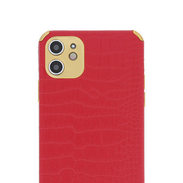Reptile Style Red Gold Trim Case Iphone 11