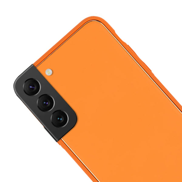Leather Style Orange Gold Case Samsung S22