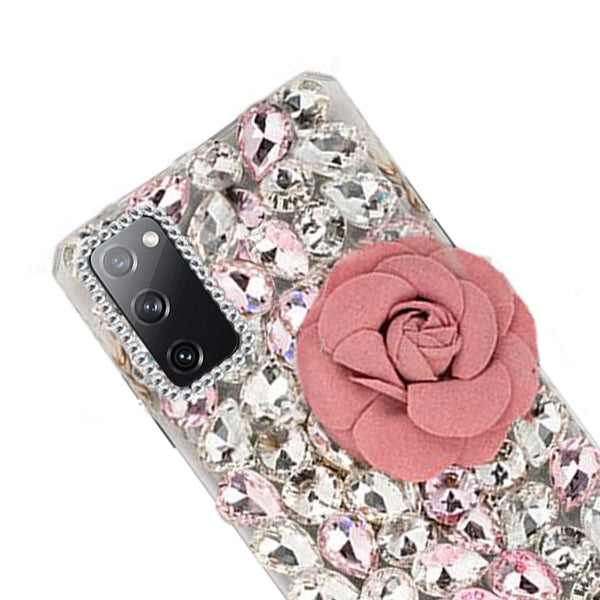 Handmade Bling Pink Flower Case Samsung S20 FE