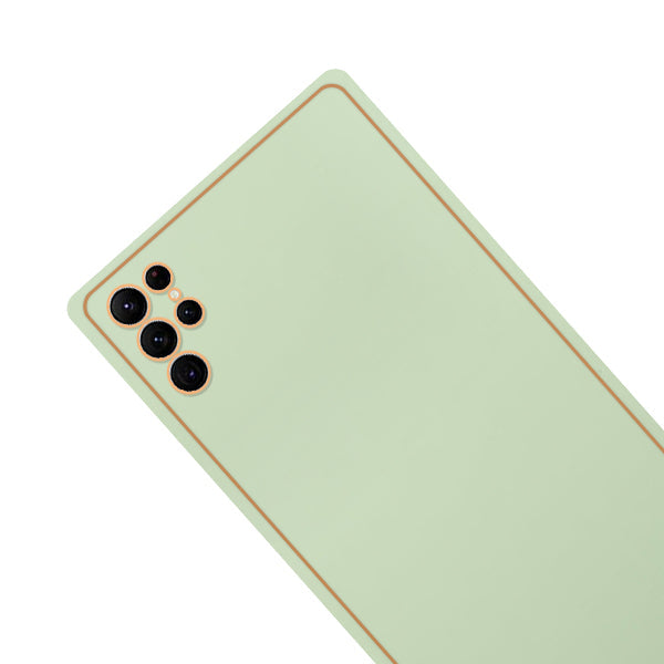 Leather Style Mint Green Gold Case Samsung S22 Ultra