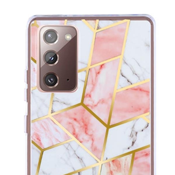 Marble Pink White Shapes Hybrid Case Samsung Note 20