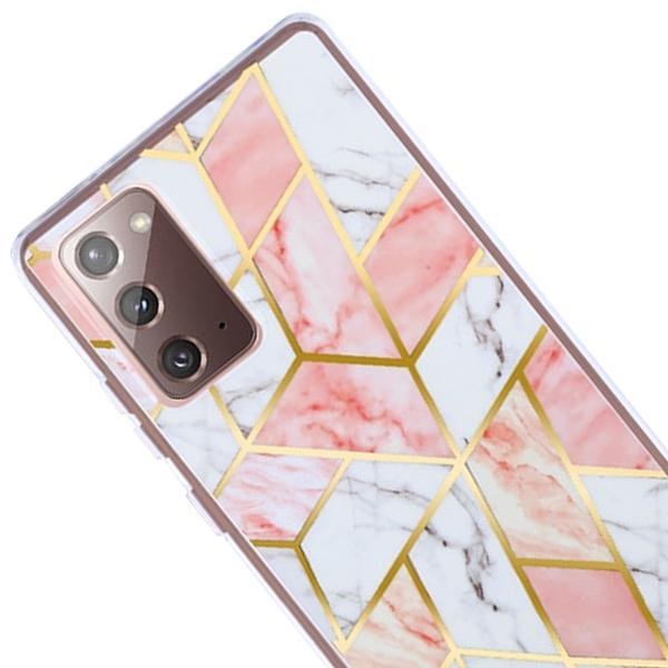 Marble Pink White Shapes Hybrid Case Samsung Note 20