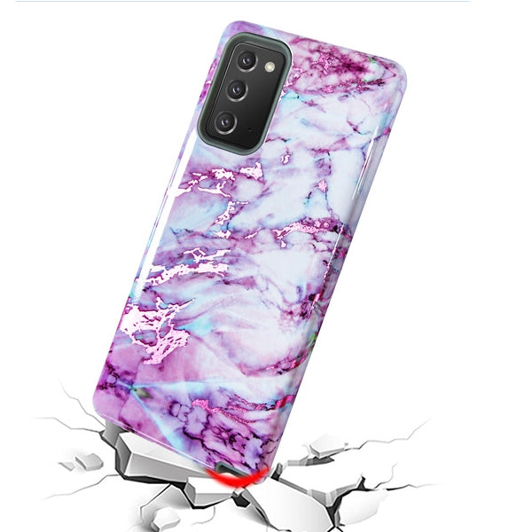 Marble Purple Silver Hybrid Case Samsung Note 20