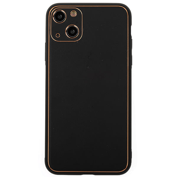 Leather Style Black Gold Case IPhone 13