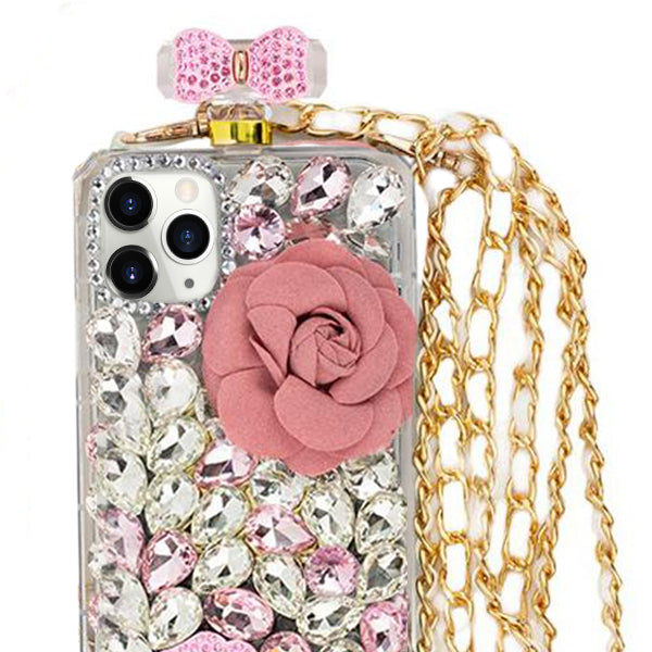 Handmade Bling Pink Flower Bottle Case Iphone 11 Pro