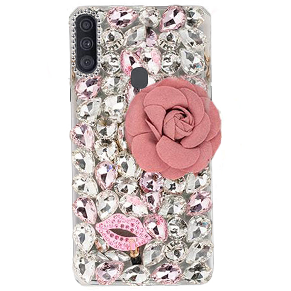 Handmade Bling Pink Flower Case Samsung A11