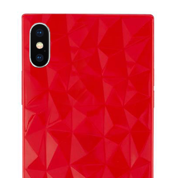 Square Box Triangle Tpu Skin Red Case Iphone XS MAX