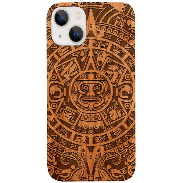 Mayan Calendar Aztec Wood Case Iphone 13