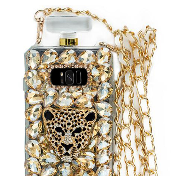 Handmade Cheetah Gold Bottle Case Samsung S8